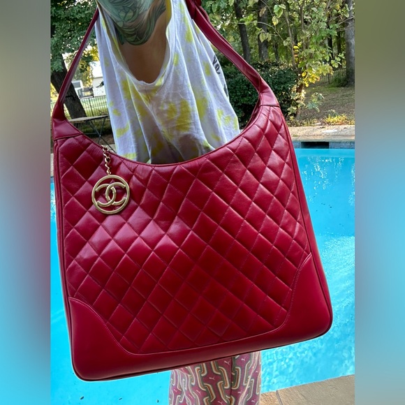 Excellent vintage Chanel lambskin large hobo with original dustbag - Picture 13 of 13